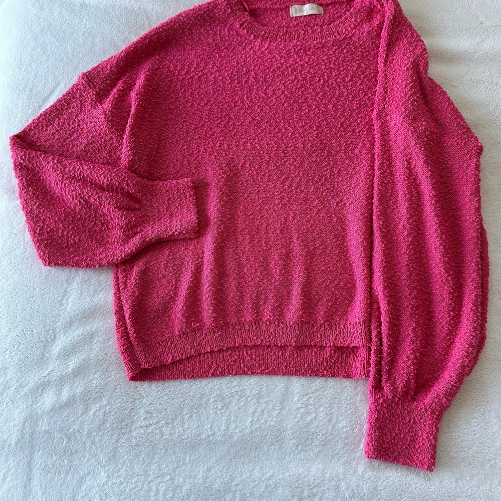 Altar'd State Vibrant Pink Crew Neck Sweater